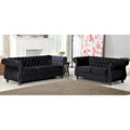 Kemos 2-teiliges Chesterfield-Wohnzimmer-Set aus Samt