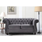 Kemos 2-teiliges Chesterfield-Wohnzimmer-Set aus Samt
