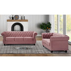Kemos 2-teiliges Chesterfield-Wohnzimmer-Set aus Samt