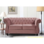 Kemos 2-teiliges Chesterfield-Wohnzimmer-Set aus Samt