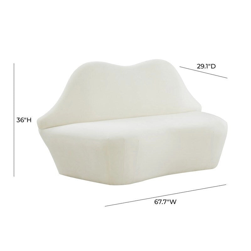 Aksamitna sofa Lips - 67.7W x 29.1D x 36H