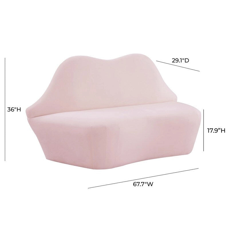 Aksamitna sofa Lips - 67.7W x 29.1D x 36H