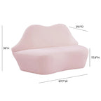 Aksamitna sofa Lips - 67.7W x 29.1D x 36H