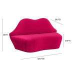 Aksamitna sofa Lips - 67.7W x 29.1D x 36H