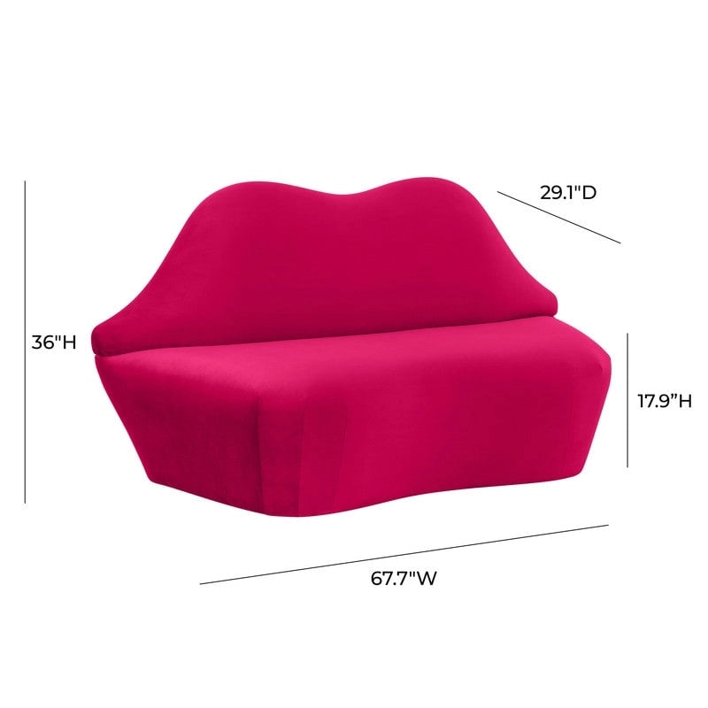 Aksamitna sofa Lips - 67.7W x 29.1D x 36H