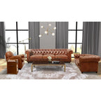 Pasargad Home Paris Club -malliston Chester Bay -tupsutettu sohva/tuoli aidosta nahasta