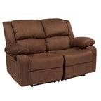 Współczesna tapicerowana sofa dwuosobowa z funkcją rozkładania, zagłówkami i podłokietnikami