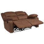 Współczesna tapicerowana sofa dwuosobowa z funkcją rozkładania, zagłówkami i podłokietnikami
