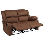 Współczesna tapicerowana sofa dwuosobowa z funkcją rozkładania, zagłówkami i podłokietnikami