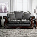 Mansuri traditionelles 2-teiliges Sofaset aus Chenille mit gerollten Armlehnen von Gracewood Hollow