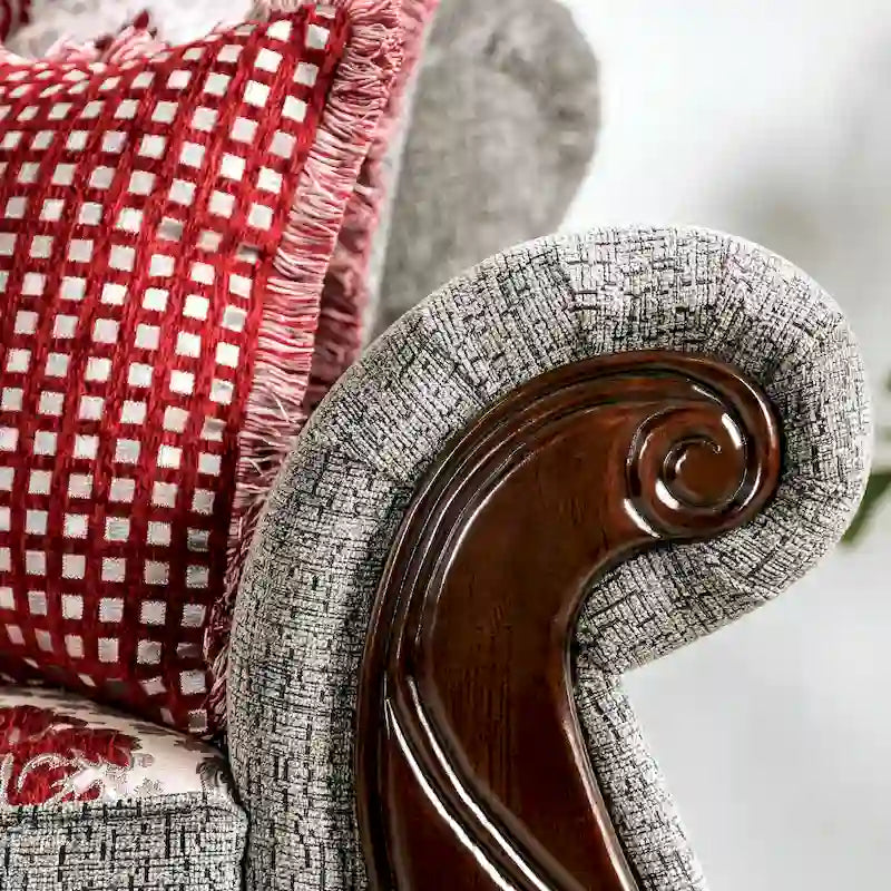 Mansuri traditionelles 2-teiliges Sofaset aus Chenille mit gerollten Armlehnen von Gracewood Hollow
