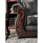 Mansuri traditionelles 2-teiliges Sofaset aus Chenille mit gerollten Armlehnen von Gracewood Hollow
