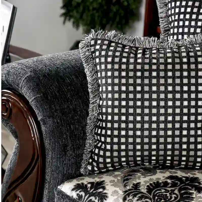Mansuri traditionelles 2-teiliges Sofaset aus Chenille mit gerollten Armlehnen von Gracewood Hollow