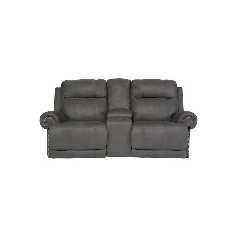 Divanetto reclinabile Austere con console, grigio