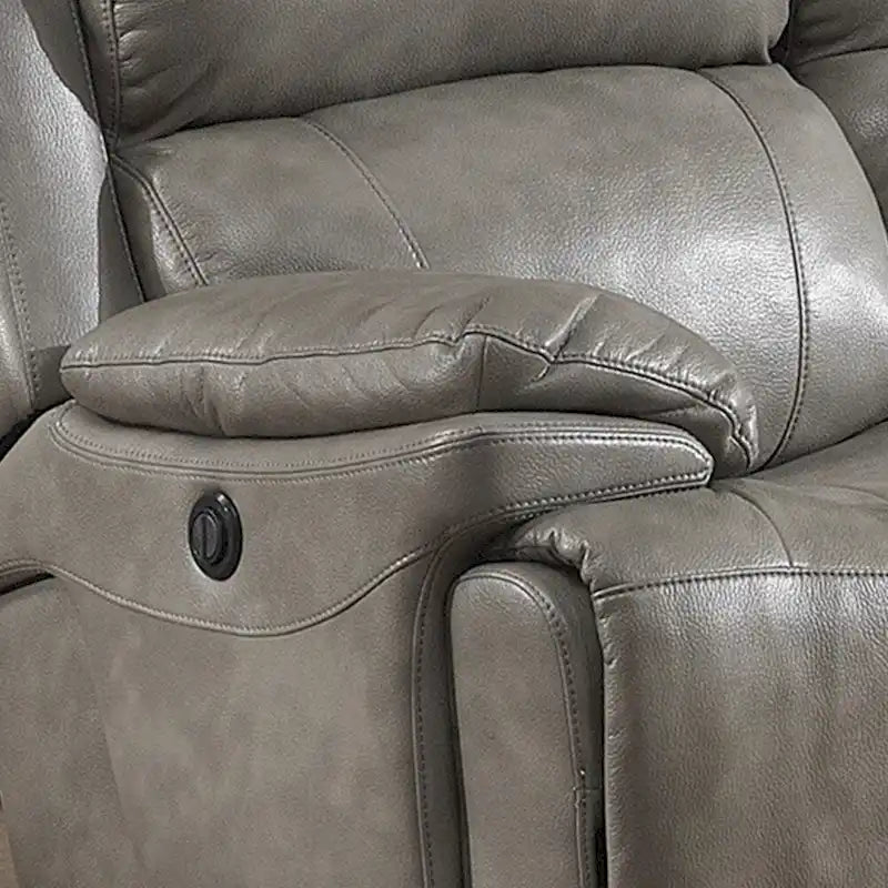 Set Estella Grey da 2 pezzi con divano e divanetto contemporanei elettrici e consolle contenitore