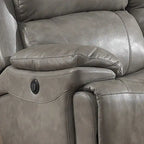 Set Estella Grey da 2 pezzi con divano e divanetto contemporanei elettrici e consolle contenitore