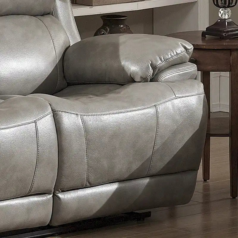 Set Estella Grey da 2 pezzi con divano e divanetto contemporanei elettrici e consolle contenitore