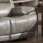 Set Estella Grey da 2 pezzi con divano e divanetto contemporanei elettrici e consolle contenitore