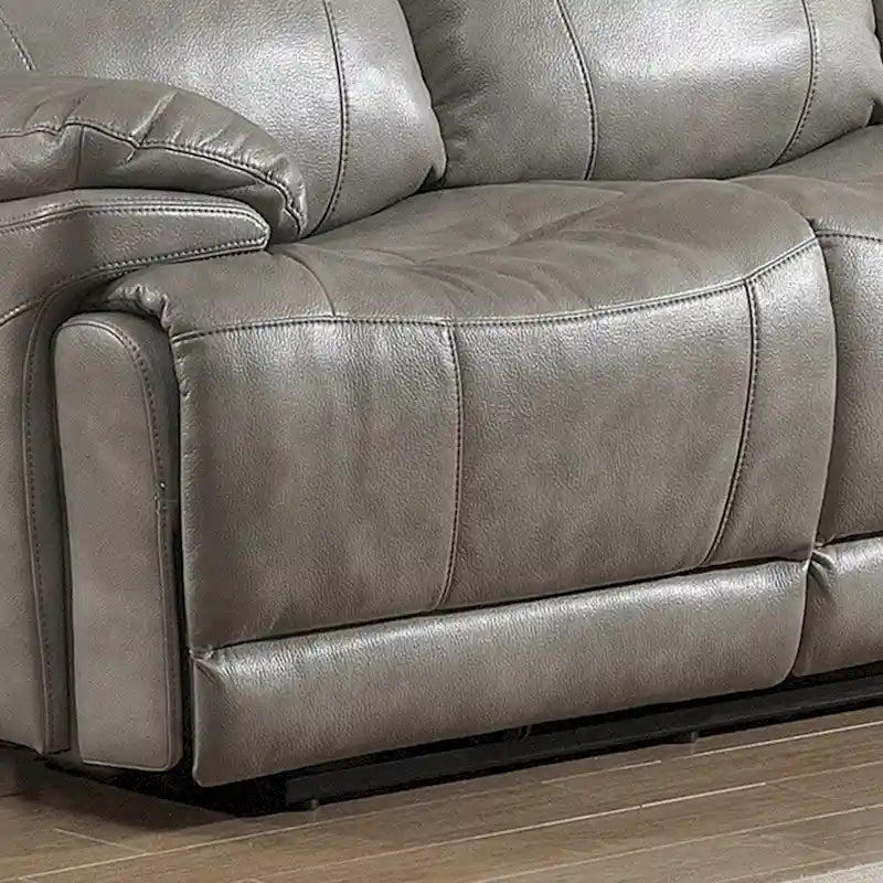 Set Estella Grey da 2 pezzi con divano e divanetto contemporanei elettrici e consolle contenitore