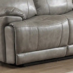 Set Estella Grey da 2 pezzi con divano e divanetto contemporanei elettrici e consolle contenitore