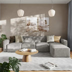 Canapé modulaire contemporain 5 pièces avec pouf