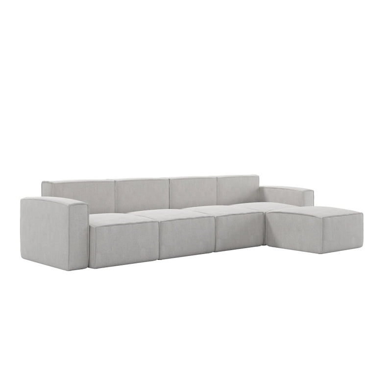 Canapé modulaire contemporain 5 pièces avec pouf