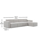Canapé modulaire contemporain 5 pièces avec pouf