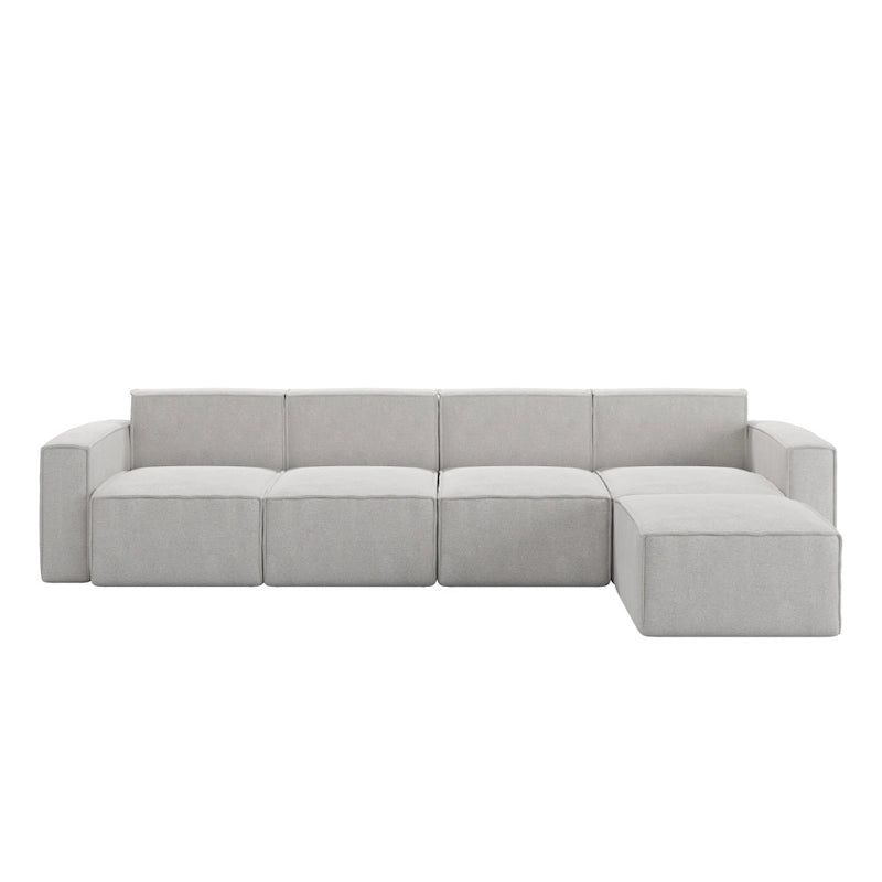 Canapé modulaire contemporain 5 pièces avec pouf