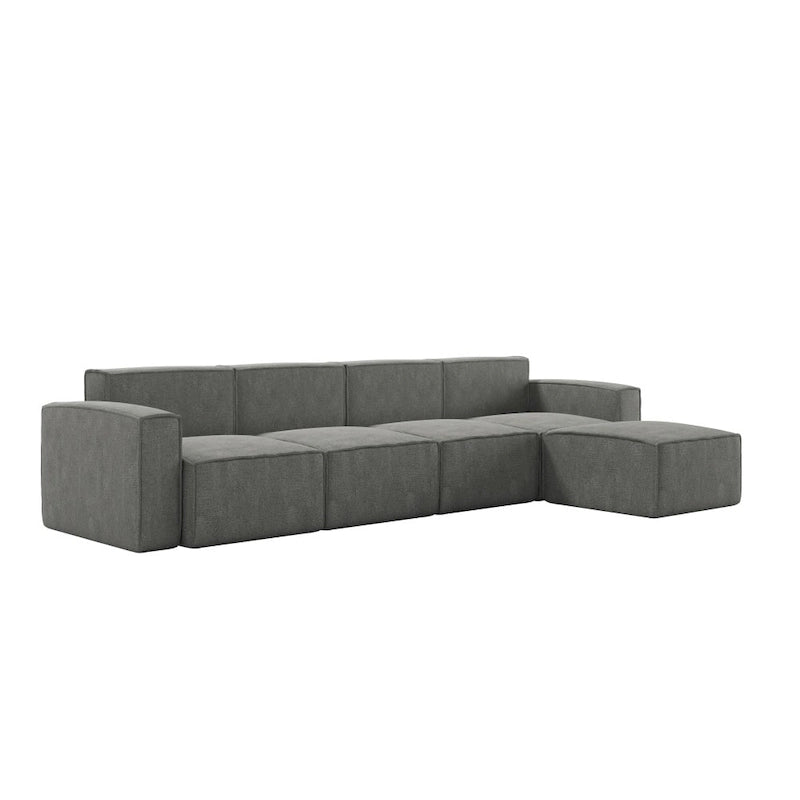 Canapé modulaire contemporain 5 pièces avec pouf