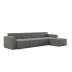 Canapé modulaire contemporain 5 pièces avec pouf