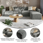 Canapé modulaire contemporain 5 pièces avec pouf