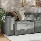 Canapé modulaire contemporain 5 pièces avec pouf