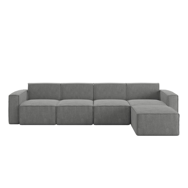 Canapé modulaire contemporain 5 pièces avec pouf