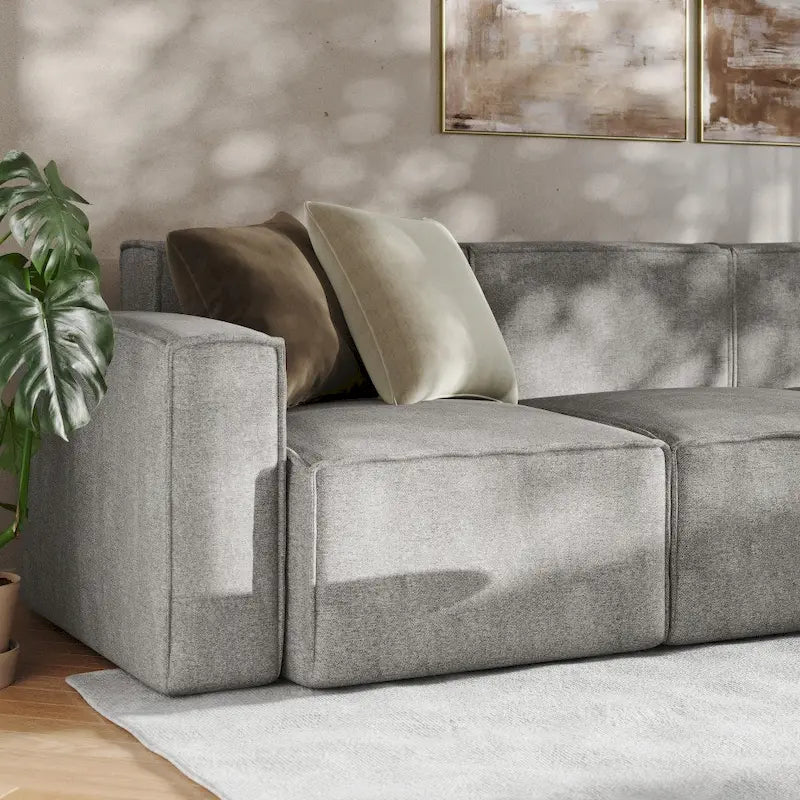 Canapé modulaire contemporain 5 pièces avec pouf