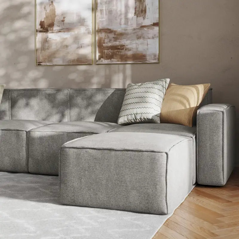 Canapé modulaire contemporain 5 pièces avec pouf
