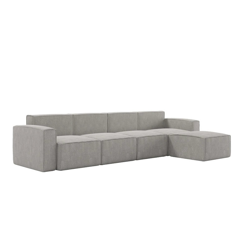 Canapé modulaire contemporain 5 pièces avec pouf