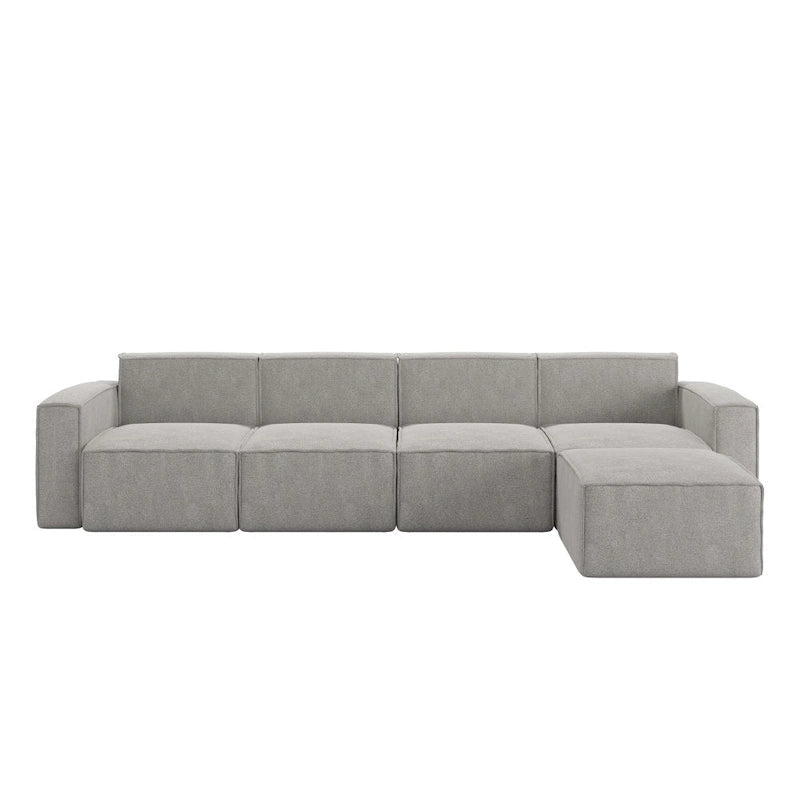 Canapé modulaire contemporain 5 pièces avec pouf
