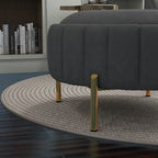 Ensemble SEYNAR de fauteuil club pivotant contemporain en velours capitonné avec pouf