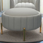 Ensemble SEYNAR de fauteuil club pivotant contemporain en velours capitonné avec pouf