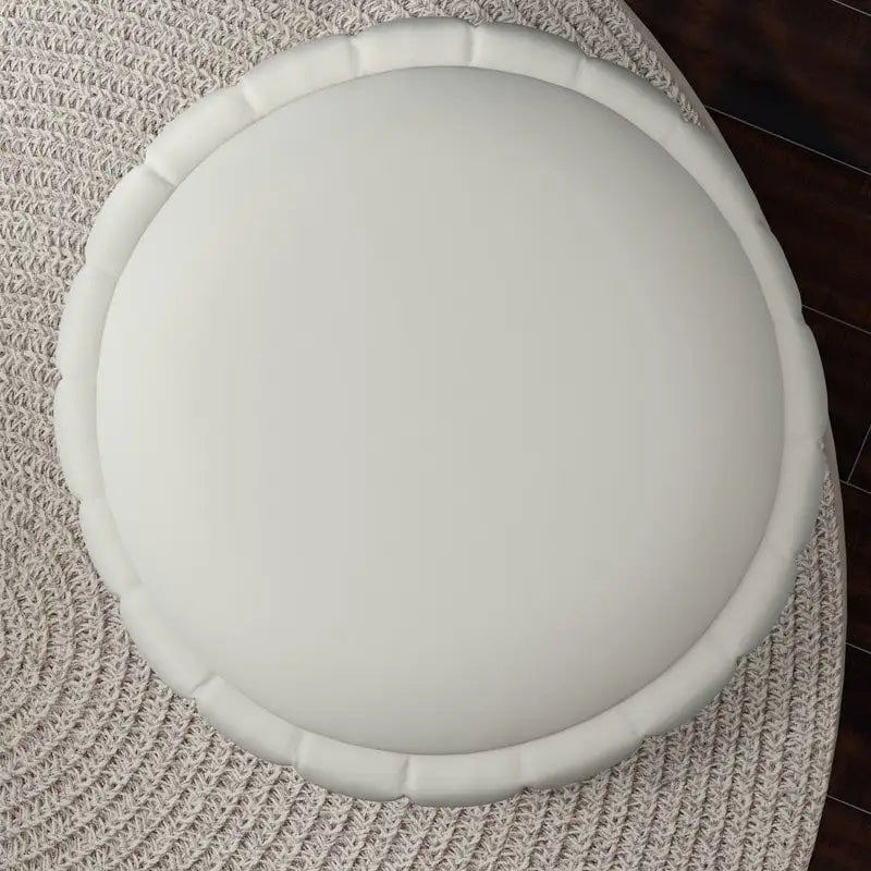 Ensemble SEYNAR de fauteuil club pivotant contemporain en velours capitonné avec pouf