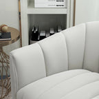 Ensemble SEYNAR de fauteuil club pivotant contemporain en velours capitonné avec pouf