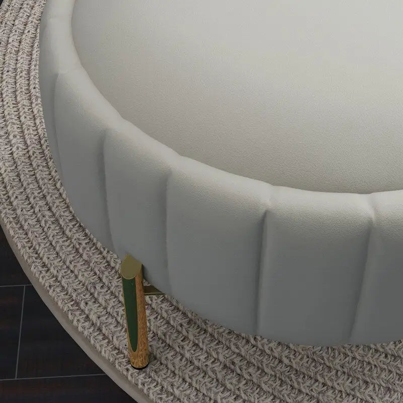 Ensemble SEYNAR de fauteuil club pivotant contemporain en velours capitonné avec pouf