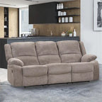 Juego de sofá reclinable manual Chasel de 3 piezas, tapizado en chenilla color moca