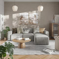 Canapé d’angle modulaire contemporain de 4 pièces avec pouf