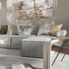 Canapé d’angle modulaire contemporain de 4 pièces avec pouf