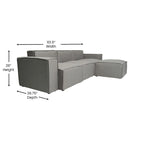 Canapé d’angle modulaire contemporain de 4 pièces avec pouf