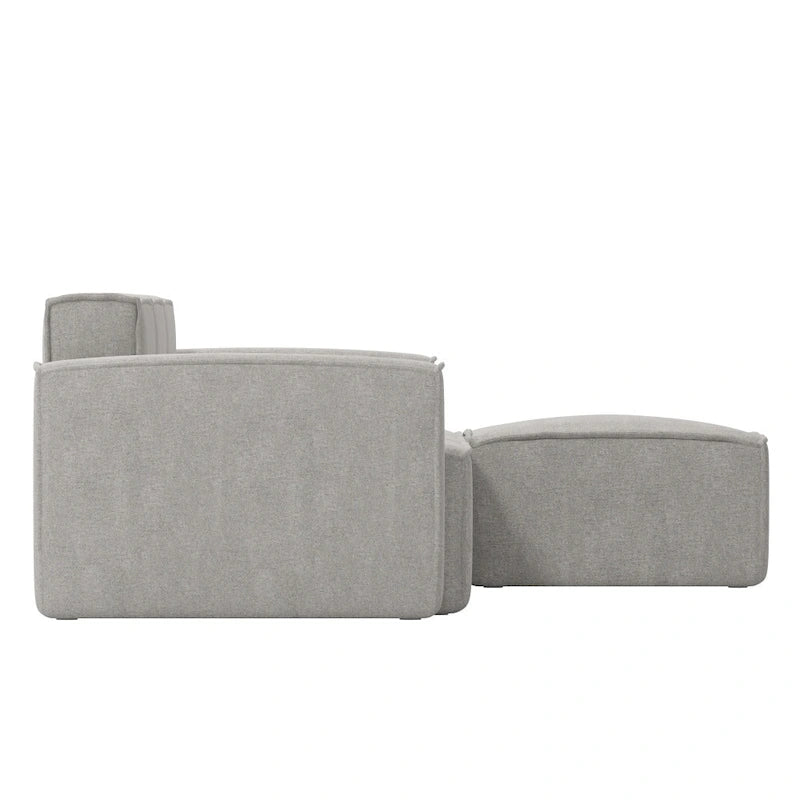 Canapé d’angle modulaire contemporain de 4 pièces avec pouf
