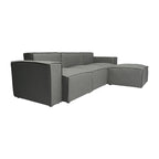 Canapé d’angle modulaire contemporain de 4 pièces avec pouf