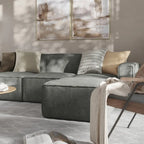 Canapé d’angle modulaire contemporain de 4 pièces avec pouf