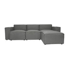 Canapé d’angle modulaire contemporain de 4 pièces avec pouf